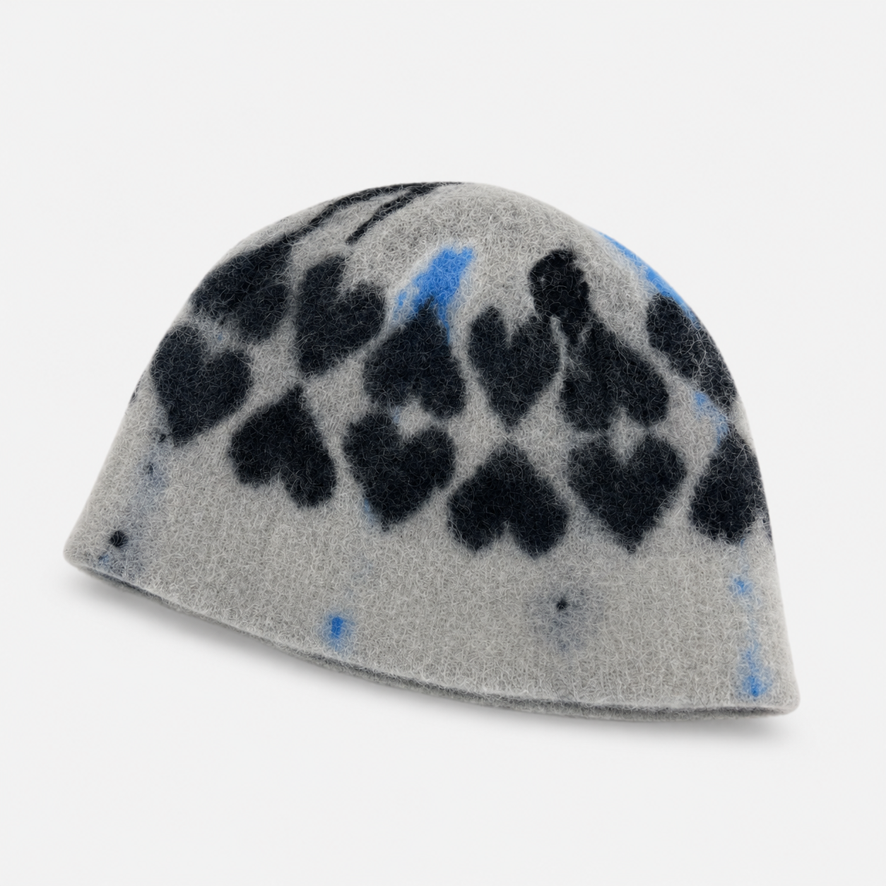 CA4LA Patterned Heart Knit Beanie in White - Big Bag NY
