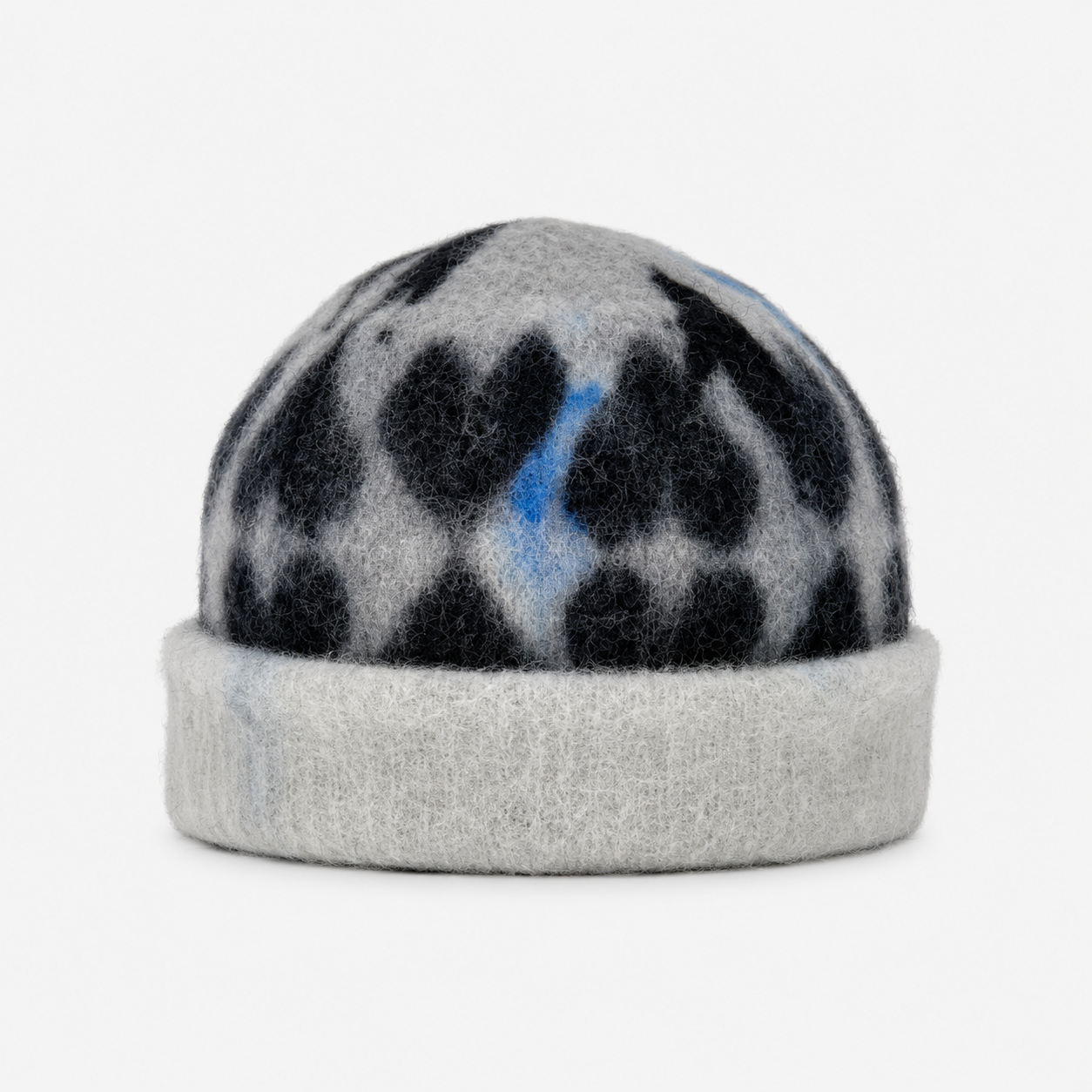 CA4LA Patterned Heart Knit Beanie in White - Big Bag NY