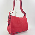 Large Zip Flap pocket Hobo Crossbody Red - Big Bag NY