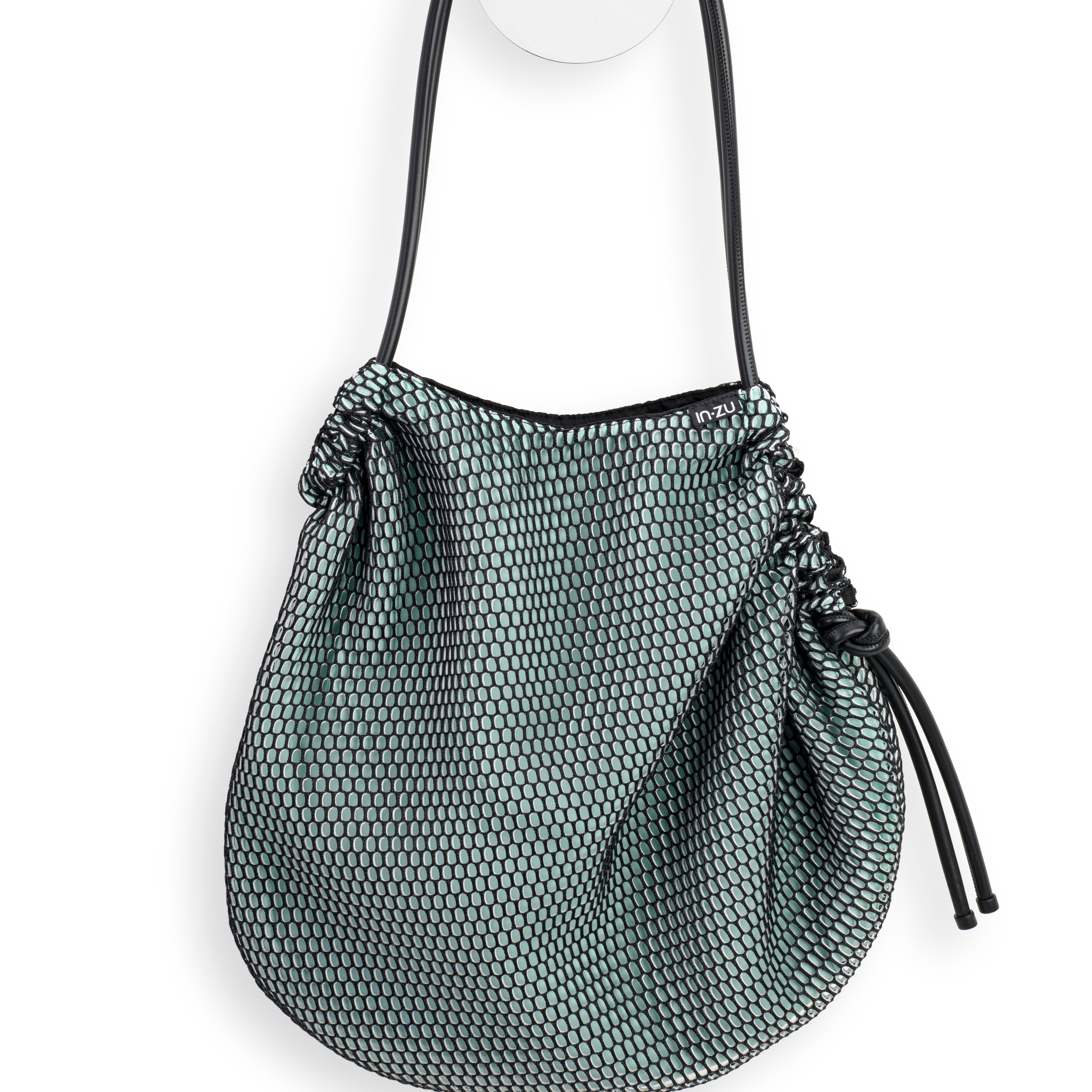 InZu COCCÓ Neo Tote in Black and Mint Hive - Big Bag NY