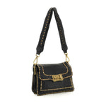 Campomaggi AGNESE Studded Shoulder Bag in Black - BIG BAG NY