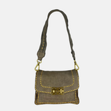 Campomaggi AGNESE Studded Shoulder Bag in Cement - Big Bag NY