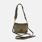 Campomaggi AGNESE Studded Shoulder Bag in Cement - Big Bag NY extra strap