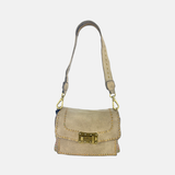 Campomaggi AGNESE Studded Shoulder Bag in Off White - Big Bag NY