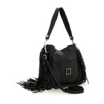 Campomaggi Giulia Fringes Crossbody Bag in Black - BIGBAG NY