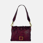 Campomaggi PERLA Woven Flap Crossbody Bag in Burgundy Big Bag NY back