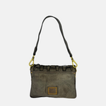 Campomaggi PERLA Woven Flap Crossbody Bag in Cement Grey Big Bag NY back