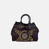 Campomaggi ROSSELLA Studded Brown Top Handle Tote - Big Bag NY