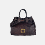 Campomaggi ROSSELLA Studded Brown Top Handle Tote - Big Bag NY back