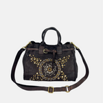 Campomaggi ROSSELLA Studded Brown Top Handle Tote - Big Bag NY extra strap