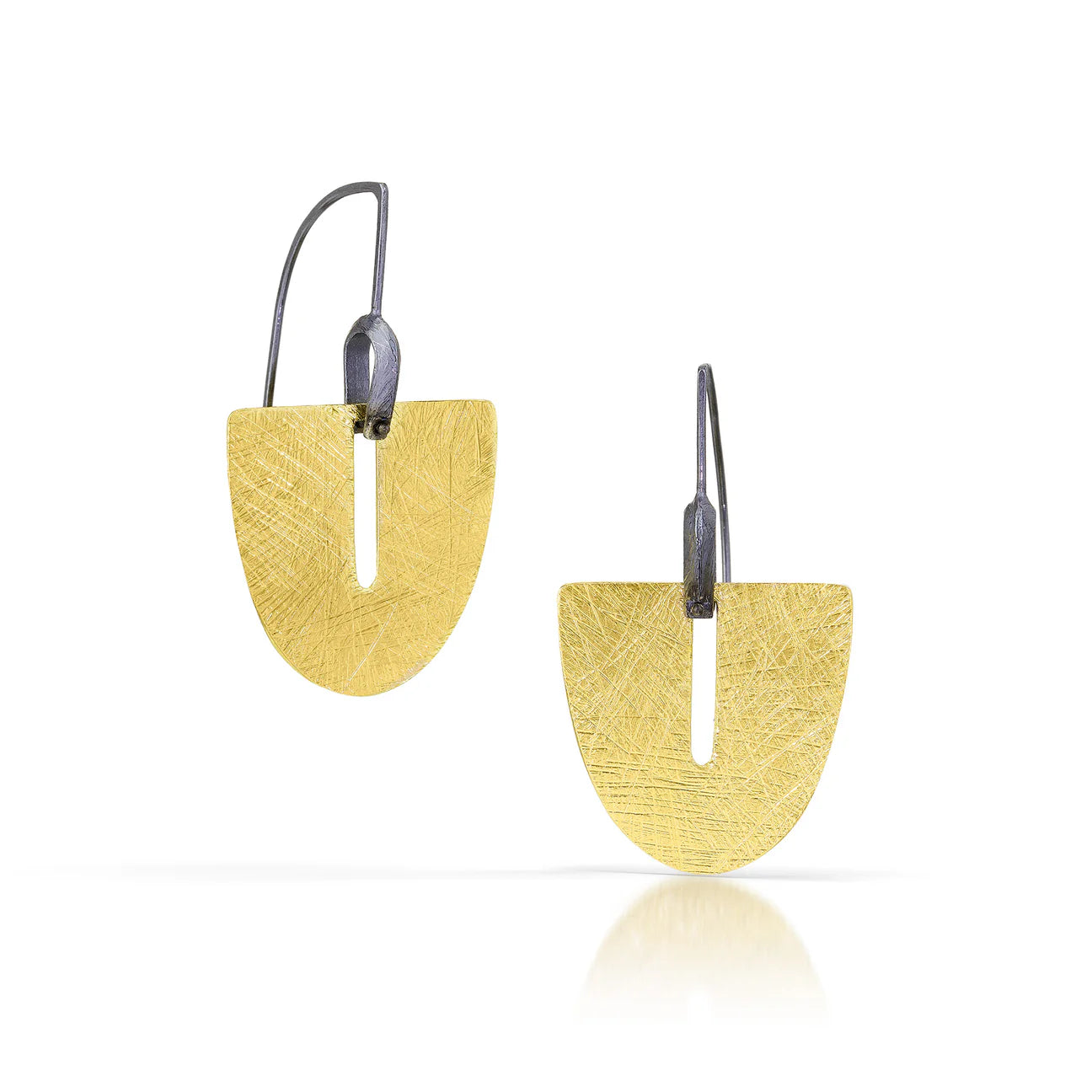 Heather Guidero Gold Carved Arch Slot Earrings - Big Bag NY