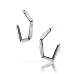 Heather Guidero Large Pearl Angle Hoop Earrings - Big Bag NY