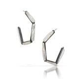 Heather Guidero Large Pearl Angle Hoop Earrings - Big Bag NY