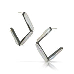 Heather Guidero Small Pearl Angle Hoop Earrings - Big Bag NY