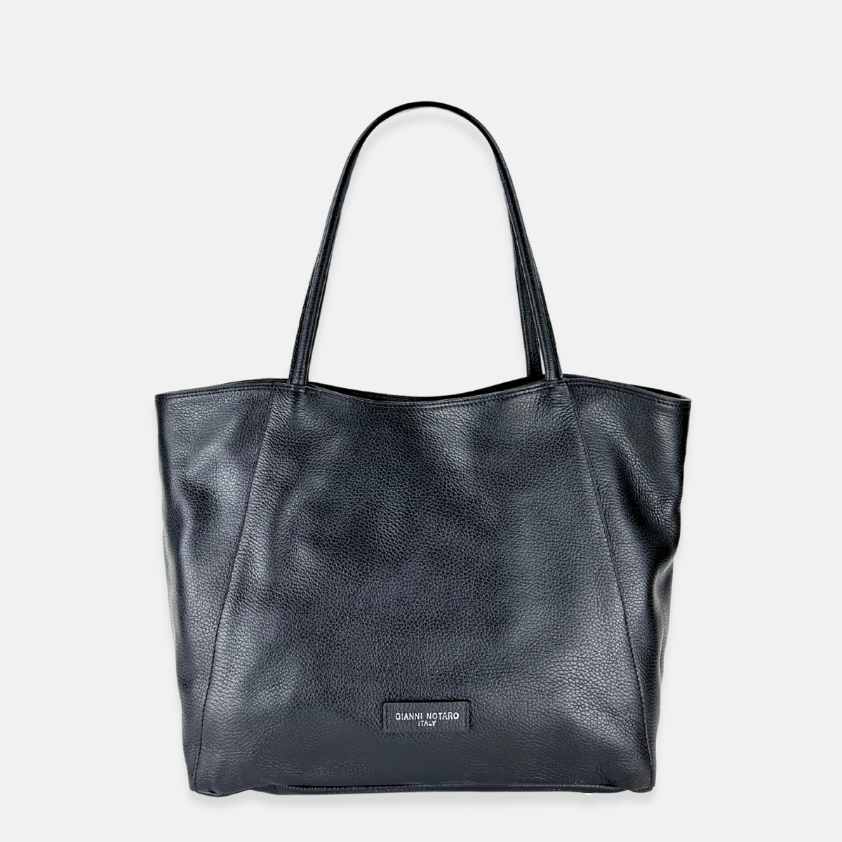Carol J Basic Wide Tote Bag in Pebble Leather - Big Bag NY