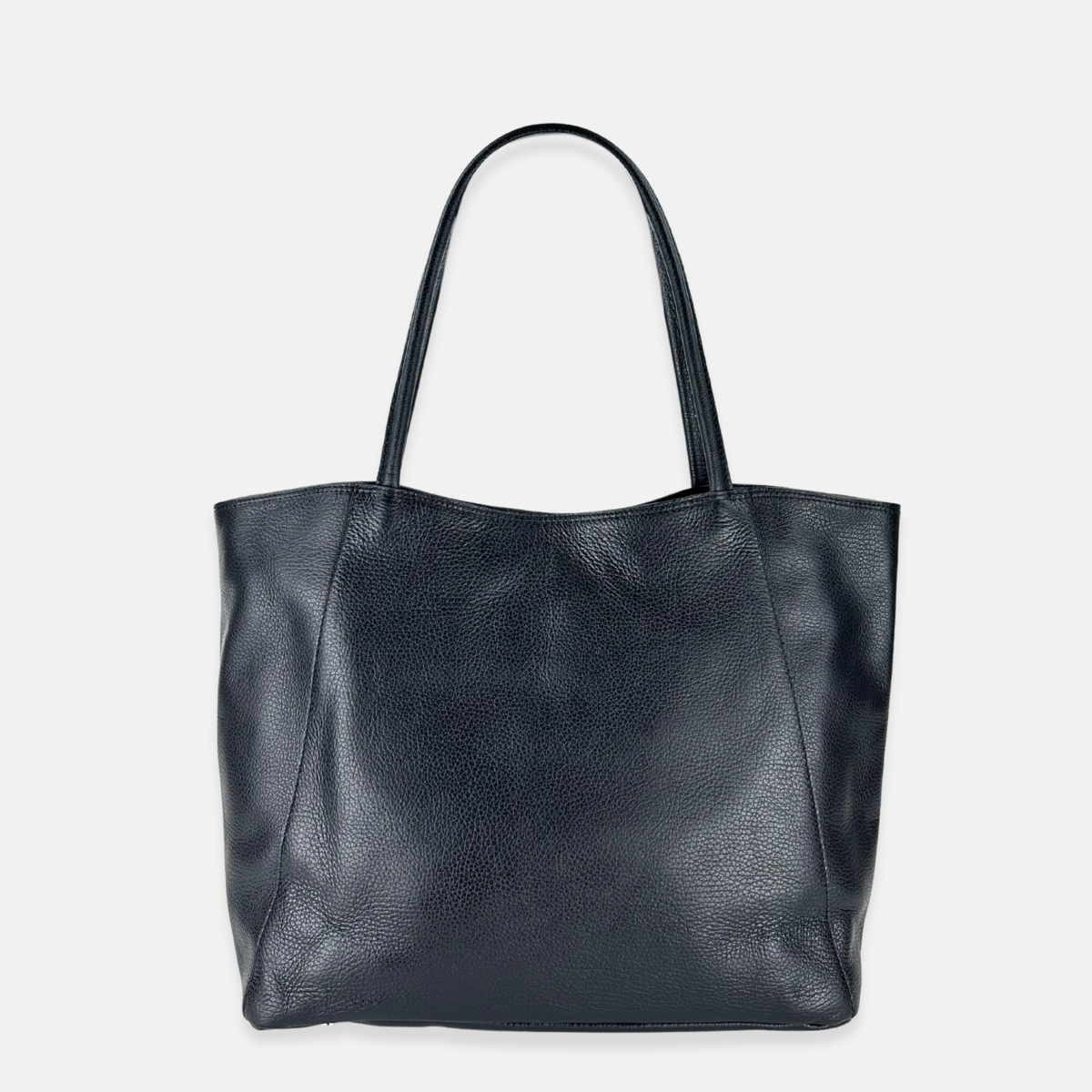 Carol J Basic Wide Tote Bag in Pebble Leather - Big Bag NY