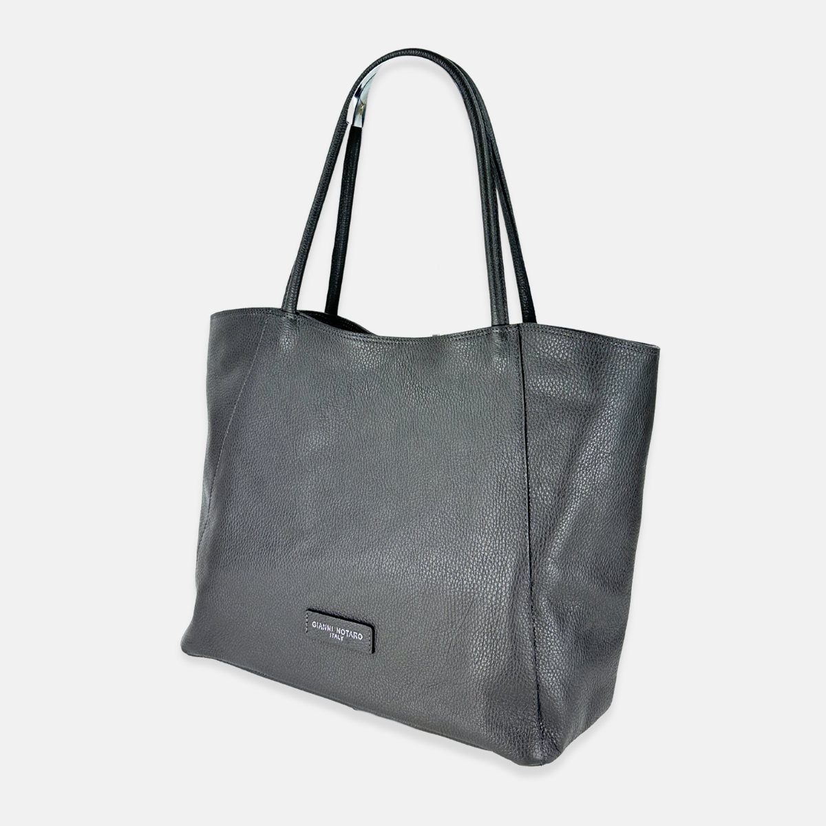 Carol J Basic Wide Tote Bag in Pebble Leather - Big Bag NY