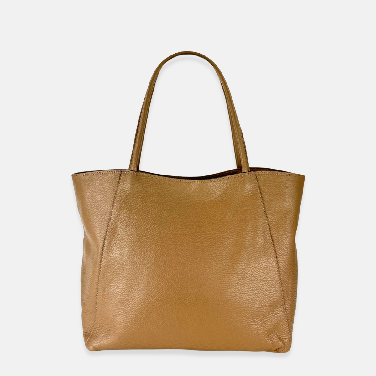 Carol J Basic Wide Tote Bag in Pebble Leather - Big Bag NY