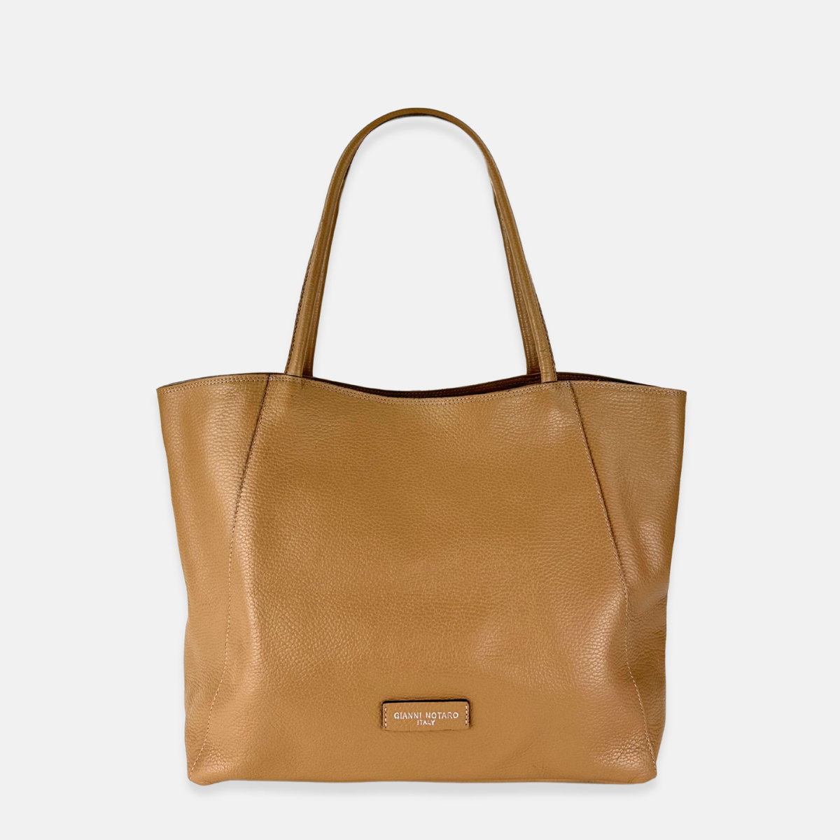 Carol J Basic Wide Tote Bag in Pebble Leather - Big Bag NY