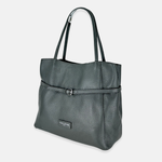 Carol J Belted Vertical Tote Bag in Pebble Leather - Big Bag NY