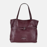 Carol J Belted Vertical Tote Bag in Pebble Leather - Big Bag NY