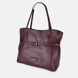 Carol J Belted Vertical Tote Bag in Pebble Leather - Big Bag NY