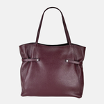 Carol J Belted Vertical Tote Bag in Pebble Leather - Big Bag NY
