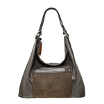 Carol J Large Brown Suede and Leather Shoulder Bag Brown - Big Bag NY