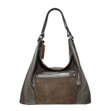 Carol J Large Brown Suede and Leather Shoulder Bag Brown - Big Bag NY