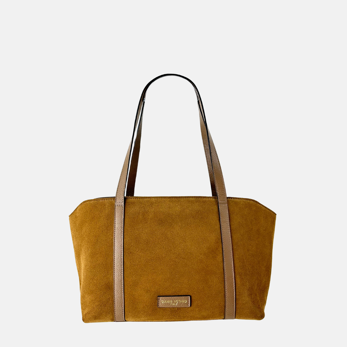 Carol J Large Suede Shoulder Tote in Caramel- Big Bag NY