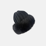 Cashmere Blend Russian Hat in Black - Big Bag NY