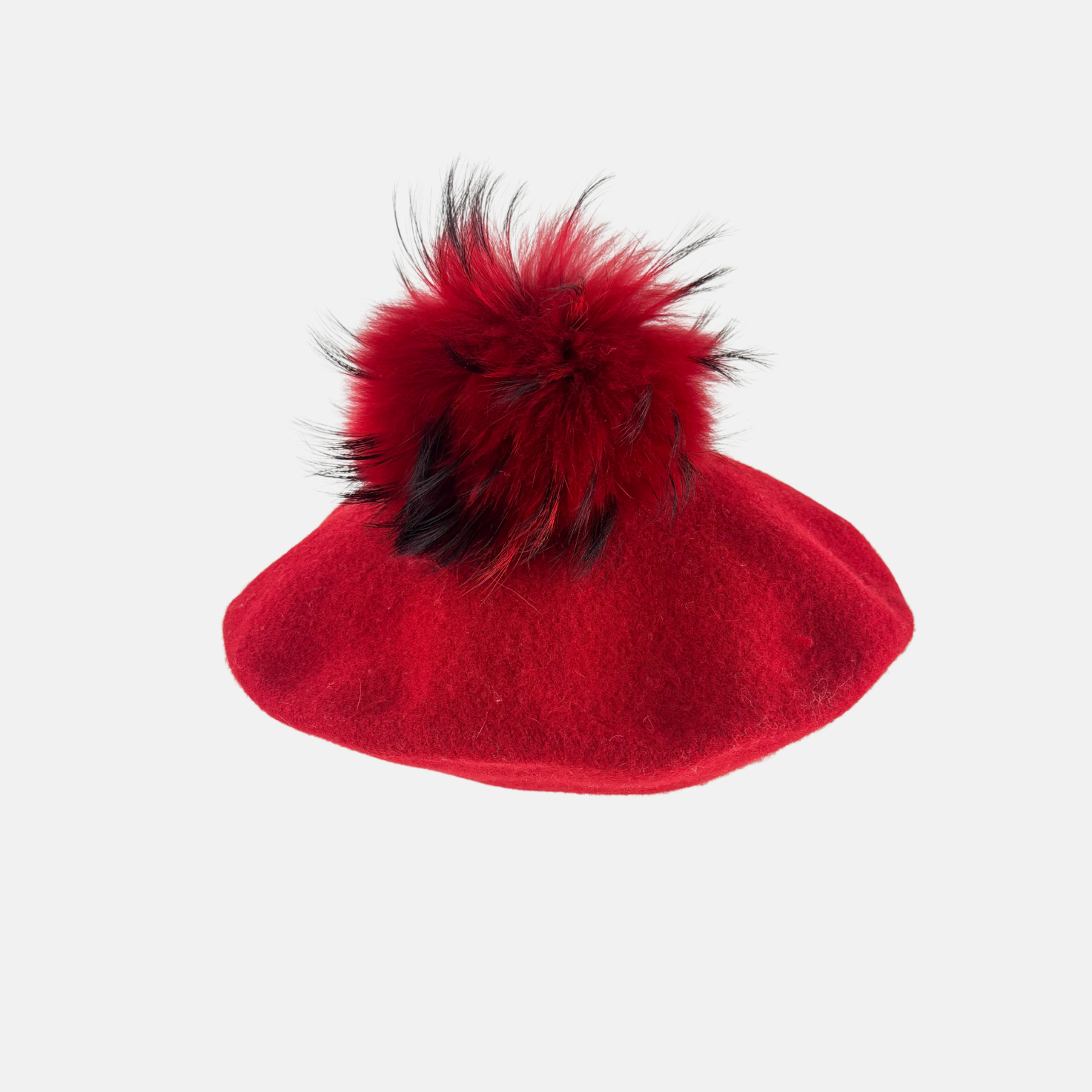 Cashmere Pom-Pom Beret Burgundy - Big Bag NY