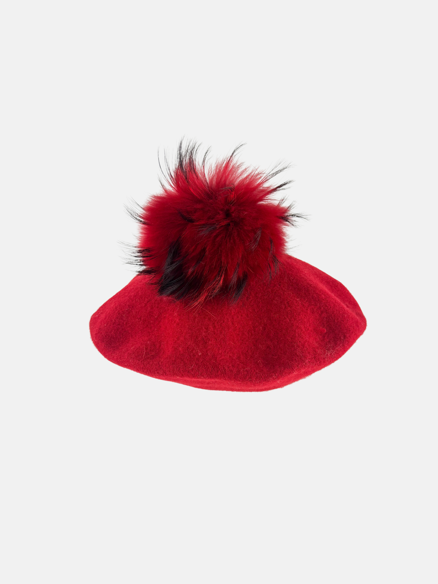 Cashmere Pom-Pom Beret Burgundy - Big Bag NY
