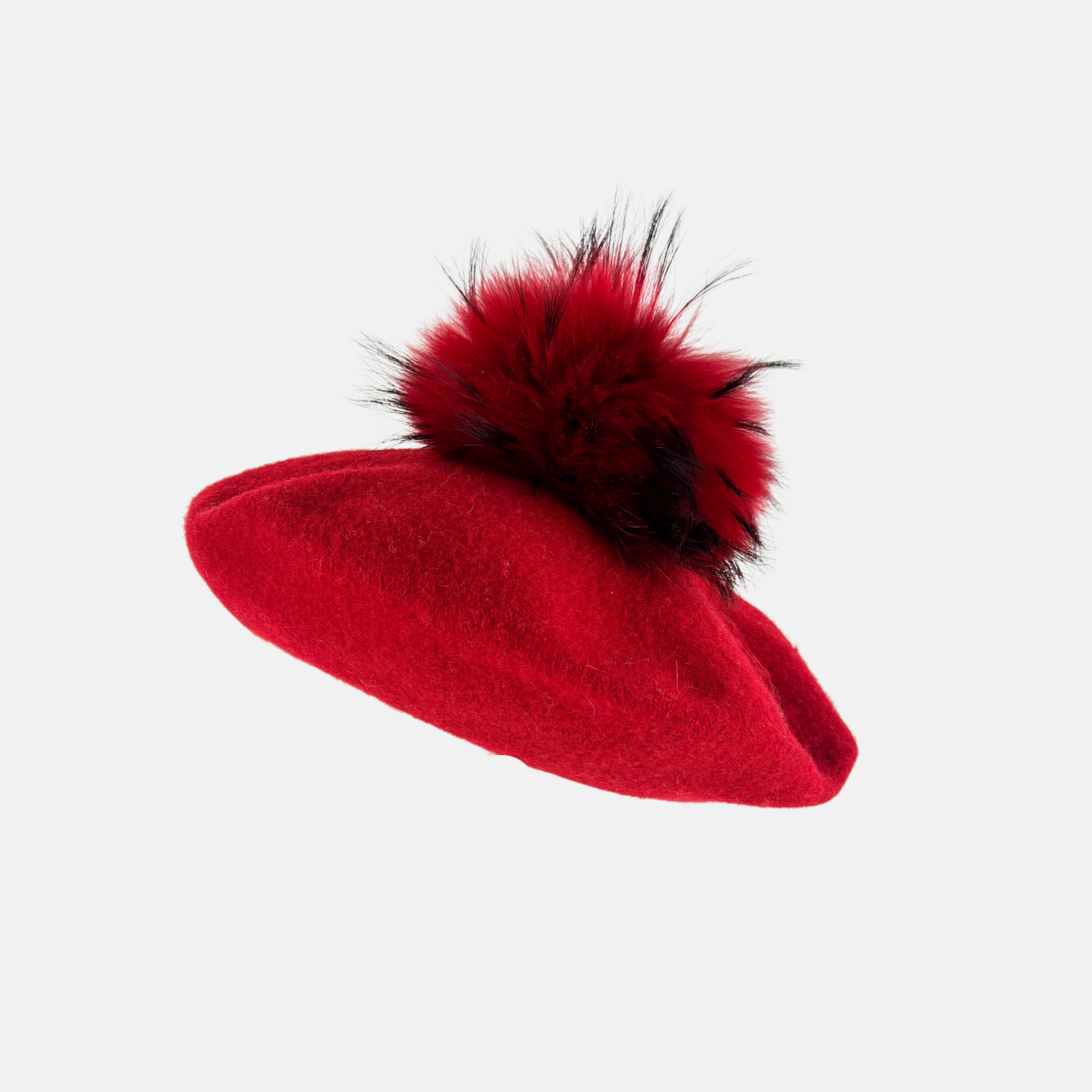 Cashmere Pom-Pom Beret Burgundy - Big Bag NY