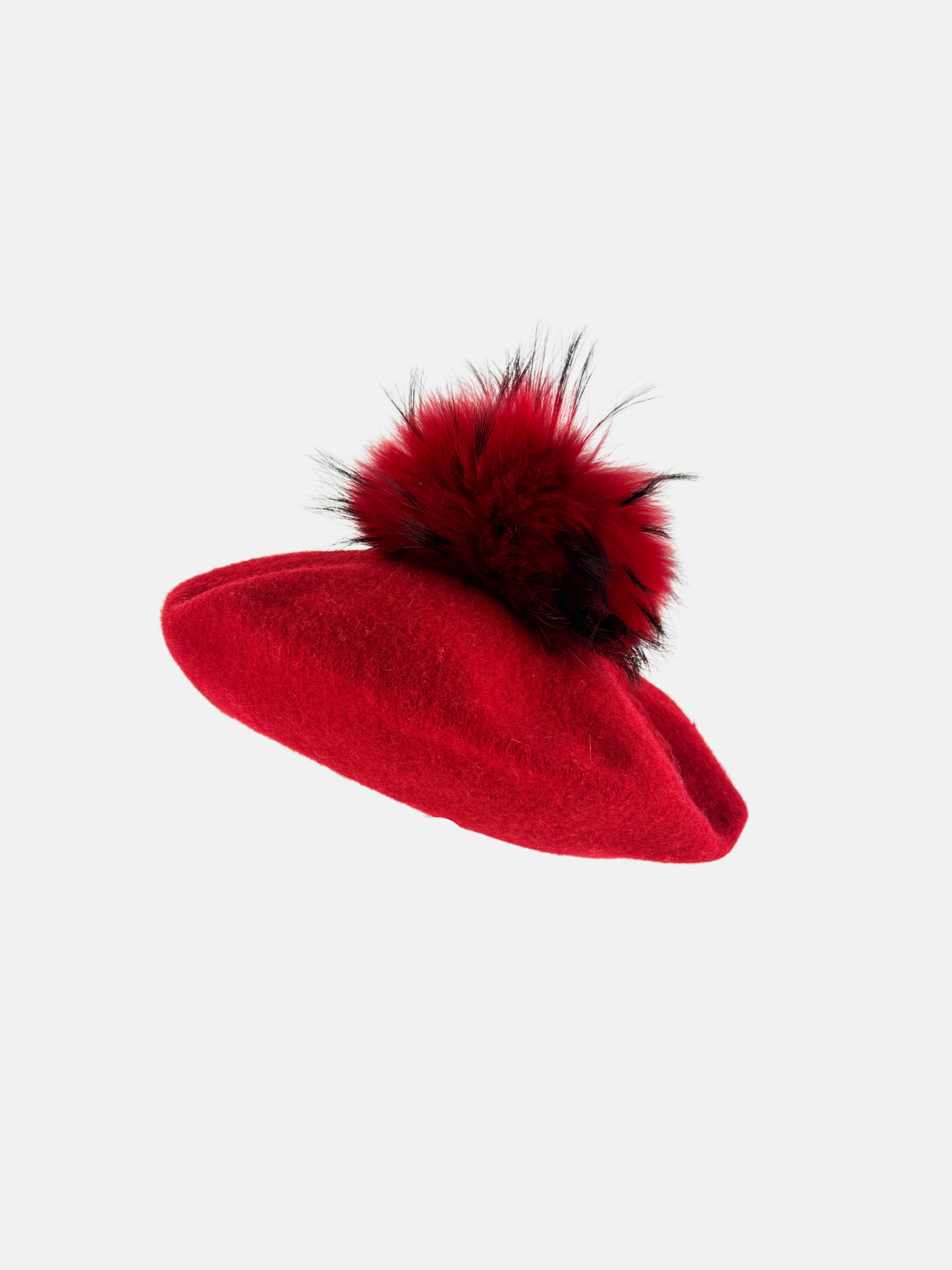 Cashmere Pom-Pom Beret Burgundy - Big Bag NY