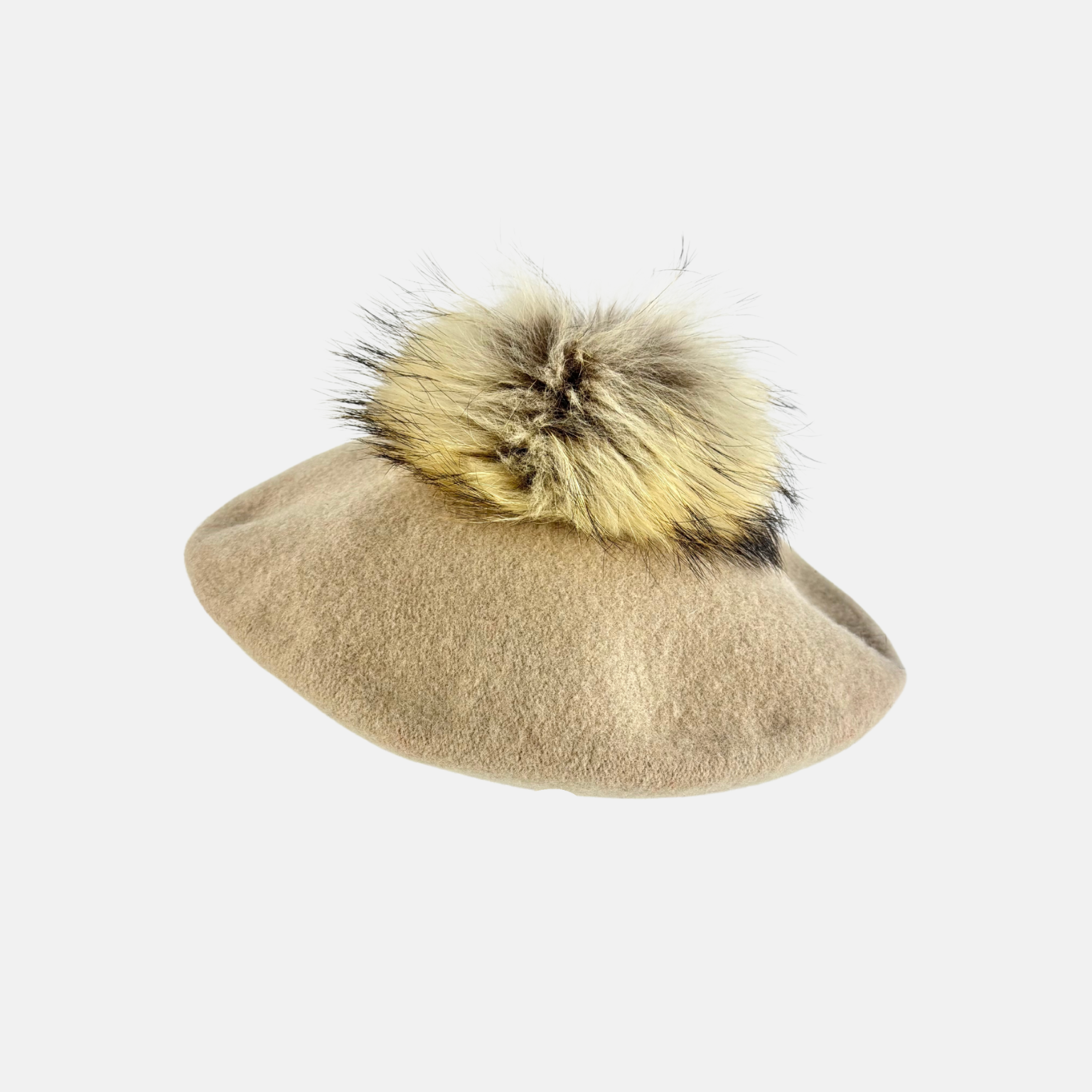 Cashmere Pom-Pom Beret Cream - Big Bag NY