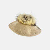 Cashmere Pom-Pom Beret Cream - Big Bag NY