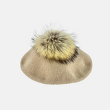 Cashmere Pom-Pom Beret Cream - Big Bag NY