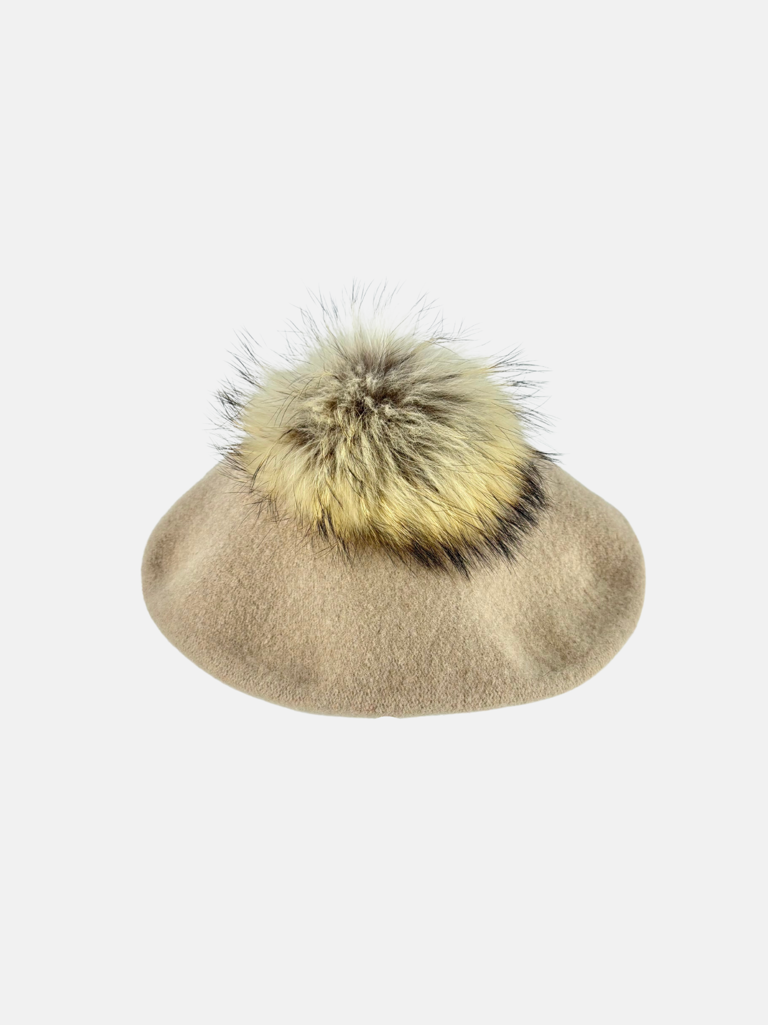 Cashmere Pom-Pom Beret Cream - Big Bag NY