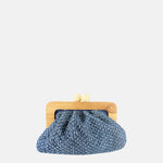 Caterina Bertini Small Bamboo Frame Clutch in Blue - Big Bag NY
