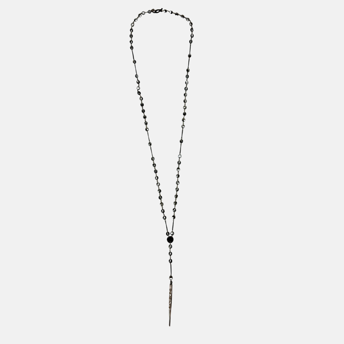 Chan Luu Gunmetal Crystal Y Necklace - Big Bag NY