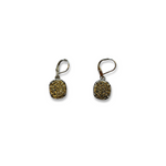 Tat2 Vintage Silver Pavia Pave and Frame Dangle Earrings