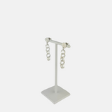 Silver Hammered 5 link Hoops with Square Posts
