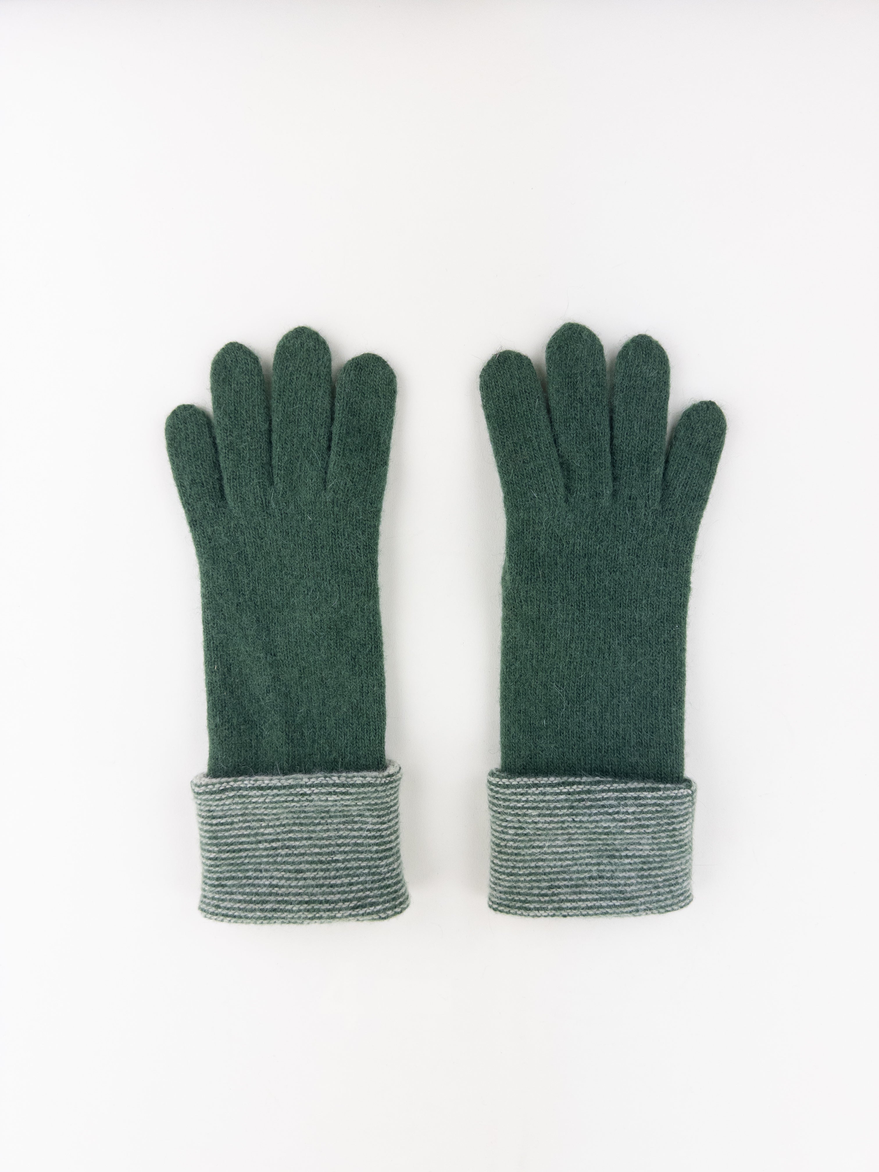 Santacana Striped Cuff Gloves in Green - Big Bag NY