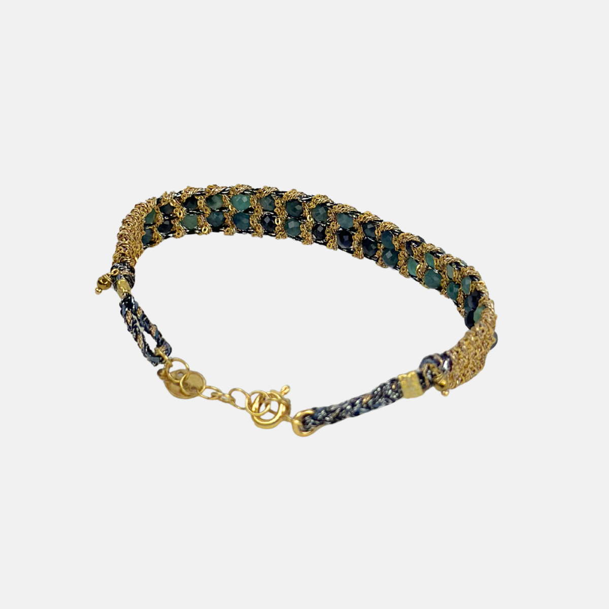 DAG Gioielli Muamara Jaipur Ravi Woven Bracelet with Blue Tourmaline - Big Bag NY