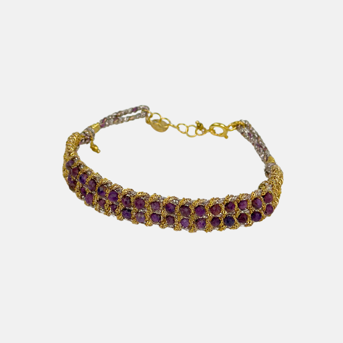 DAG Gioielli Muamara Jaipur Ravi Woven Bracelet with Purple Serpentine - Big Bag NY