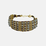 DAG Gioielli Muamara Madras XL Woven Bracelet with Grey Labradorite - Big Bag NY
