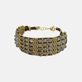 DAG Gioielli Muamara Madras XL Woven Bracelet with Grey Labradorite - Big Bag NY