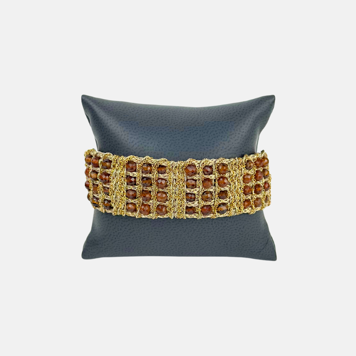 DAG Gioielli Muamara Madras XL Woven Bracelet with Orange Garnet - Big Bag NY