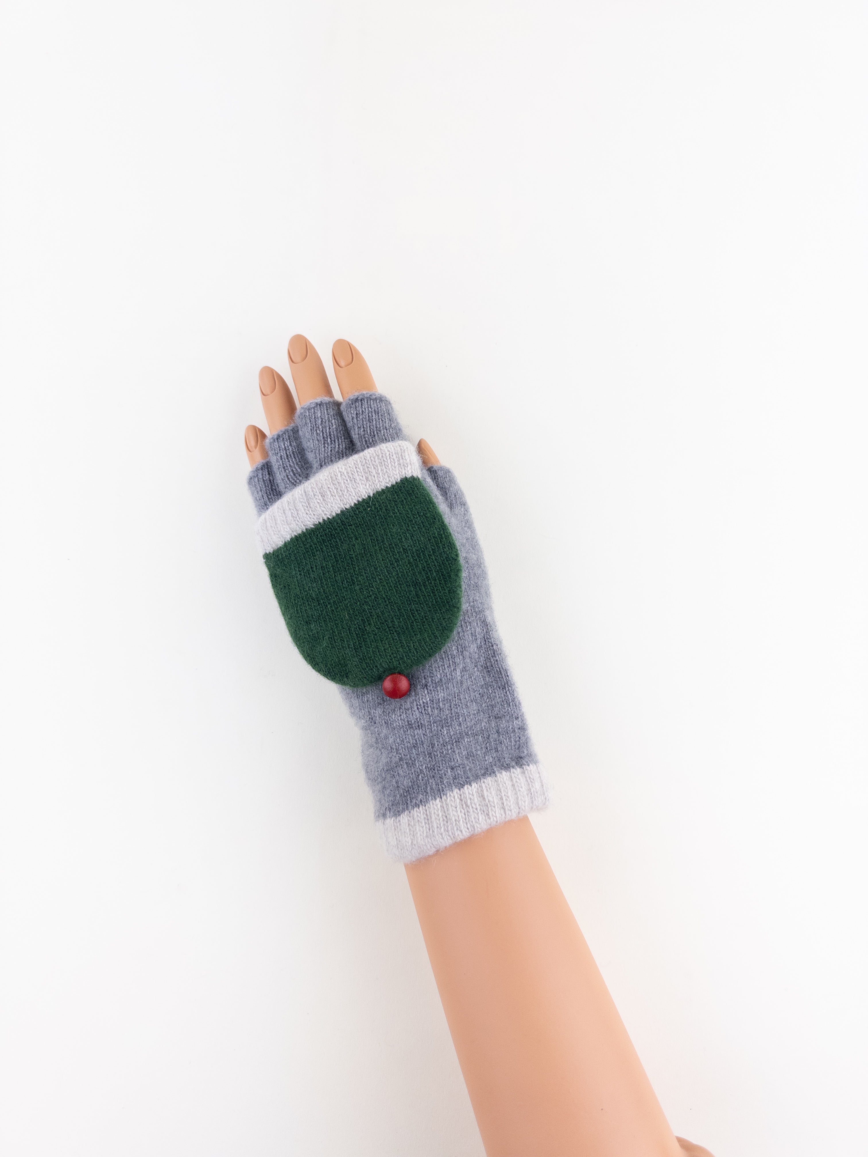 Santacana Short Fingerless Glove with Hood in Green - Big Bag NY